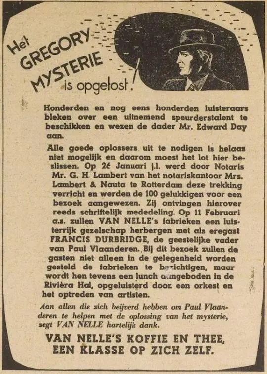 Advertentie Paul Vlaanderen prijsvraag