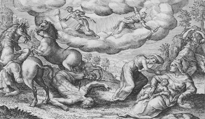 Apollo en Diana doden de kinderen van Niobe