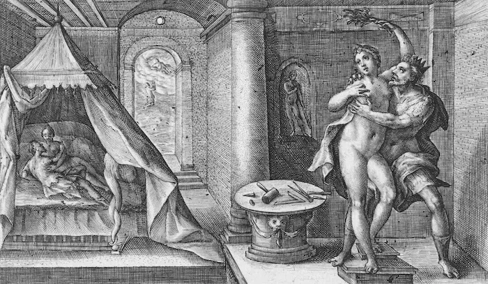 Pygmalion die verliefd wordt op zijn beeld